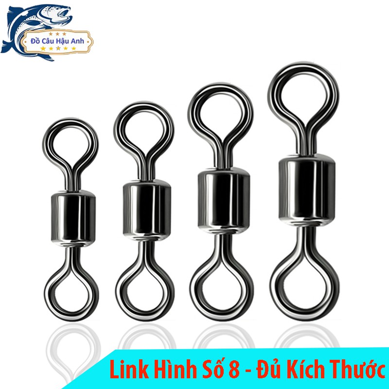 Khóa link số 8, mà ní buộc dây câu đài, 30 chiếc khóa link câu cá (cam kết đổi trả trong 2 tuần đầu)