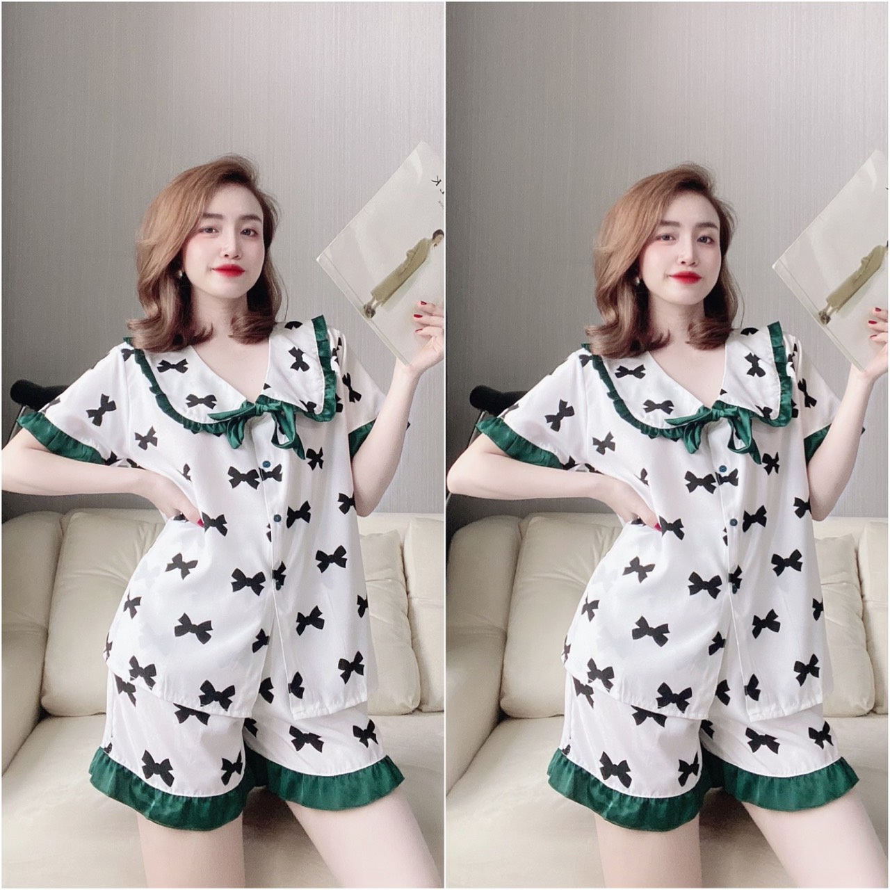 (45-110kg) Đồ Bộ Bigsize Lụa Nhật Hoạ Tiết cao cấp - Chất vải mịn, đẹp