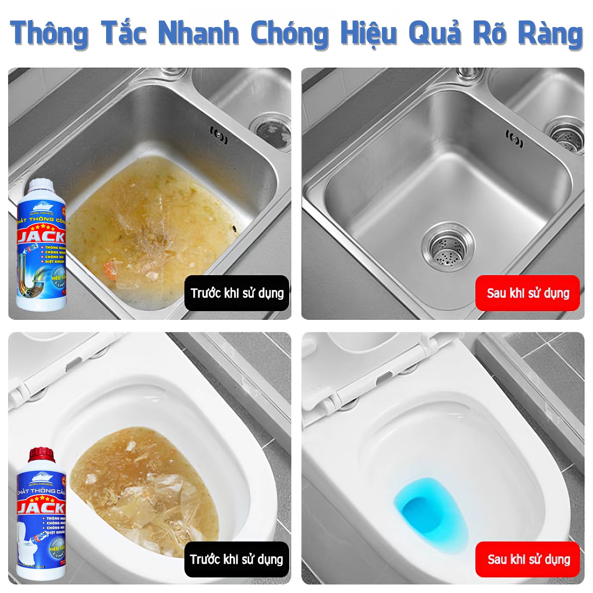 Chất Thông Cầu, Thông Cống Siêu Mạnh Jack 1,6 Lít