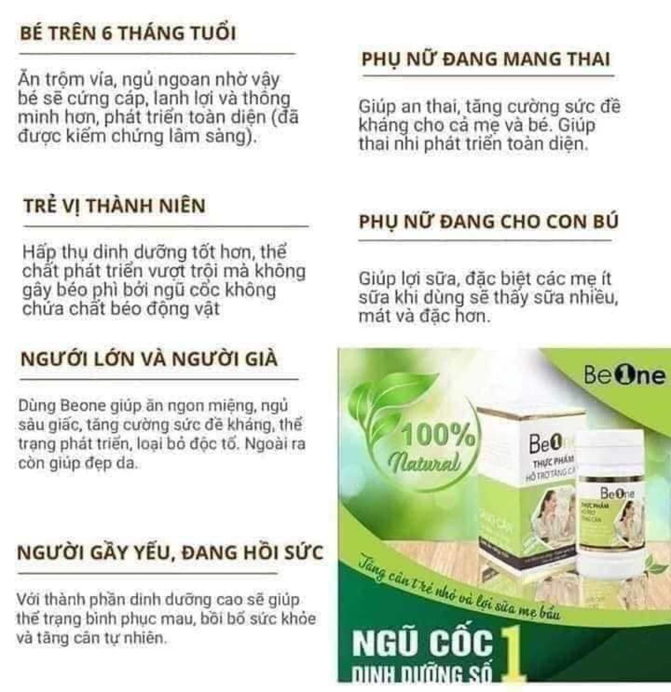 BỘT NGŨ CỐC BEONE DÀNH CHO MỌI LỨA TUỔI