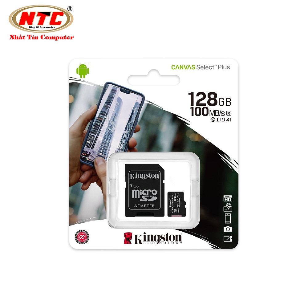 Thẻ nhớ microSDXC Kingston Canvas Select Plus 128GB U1 V10 A1 100MB/s (Đen) - Kèm Adapter - Nhat Tin Authorised Store