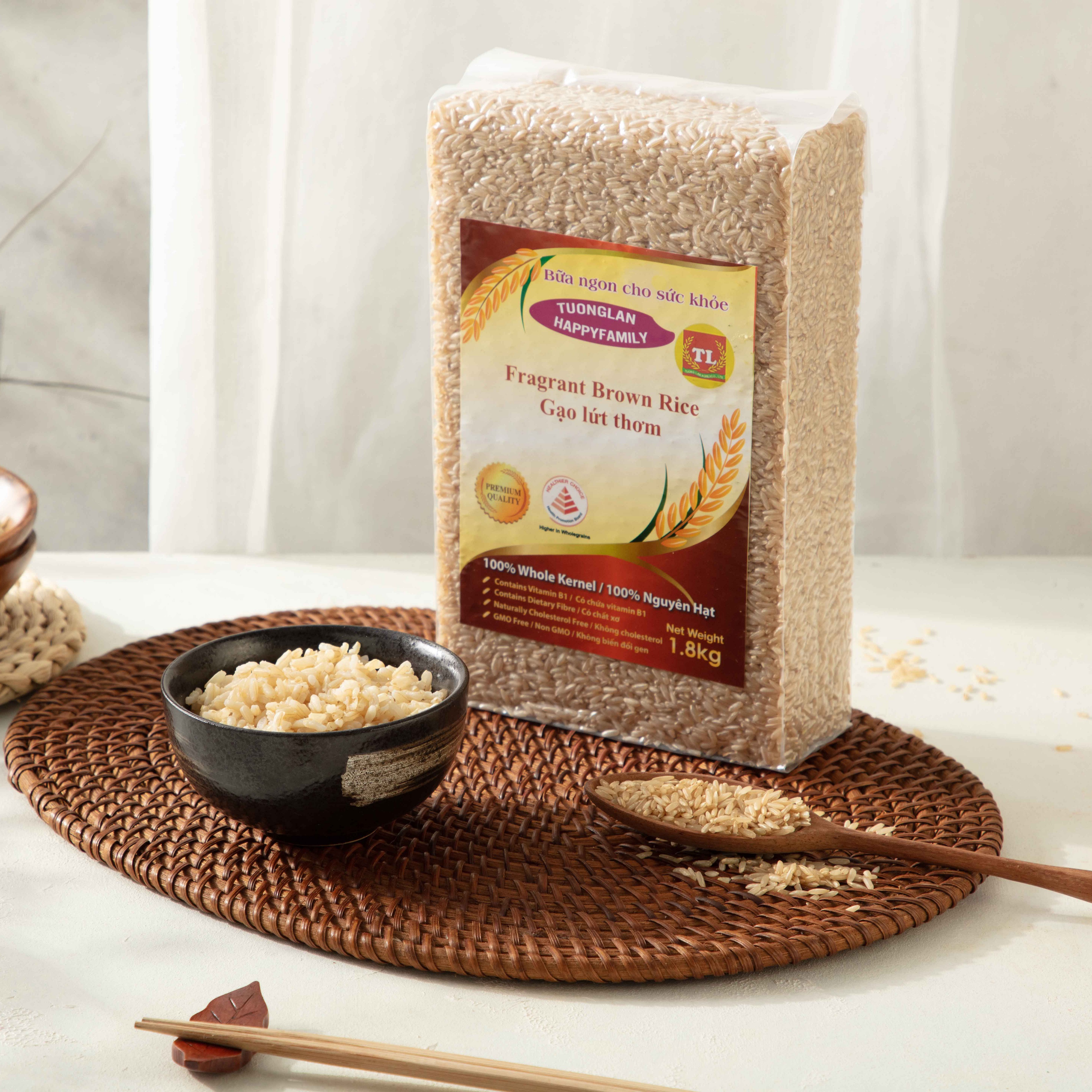 Gạo lứt thơm 1,8kg Hút Chân Không