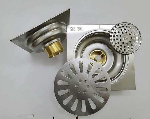 Hố ga, Phễu thoát sàn inox SUS 304 tự động 15x15cm chống trào ngược,chống hôi