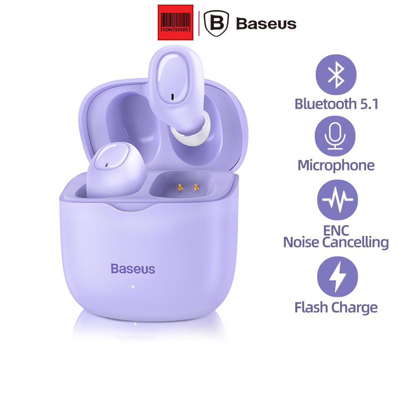 Tai nghe Bluetooth Baseus W12 True Wireless Earbuds (Bluetooth 5.1, 0.05s Low latency, App Tracking, Ultrfast charge )