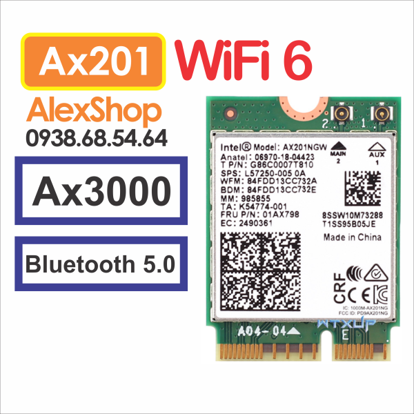 Bảng giá Card AX200/AX201 Wifi 6 3000M Bluetooth 5.0 Khe Cắm m2 Thích Hơp cho PC Laptop Adapter gắn Card WiFi Phong Vũ