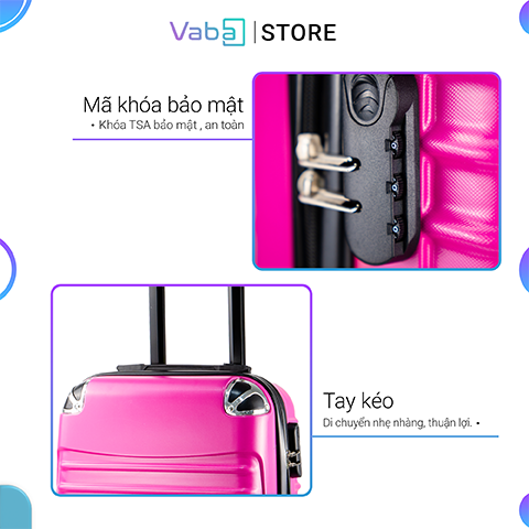 Vali kéo du lịch Vaba Natsukashii vân ngang size 20