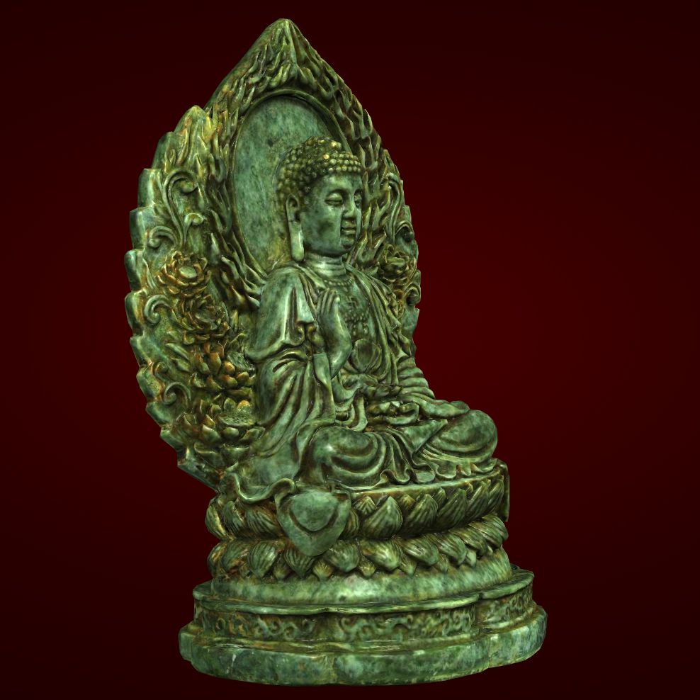 Tượng Phật Thích Ca Mâu Ni - PH 071(xanh vân đá)