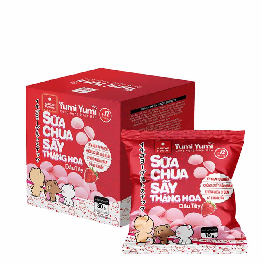 Sữa chua sấy thăng hoa vị trái cây yumi yumi asuzac 3 gói x 10g