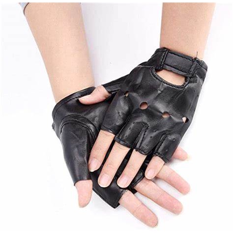 1 đôi găng tay da chiến thuật hở ngón (2 chiếc đen)