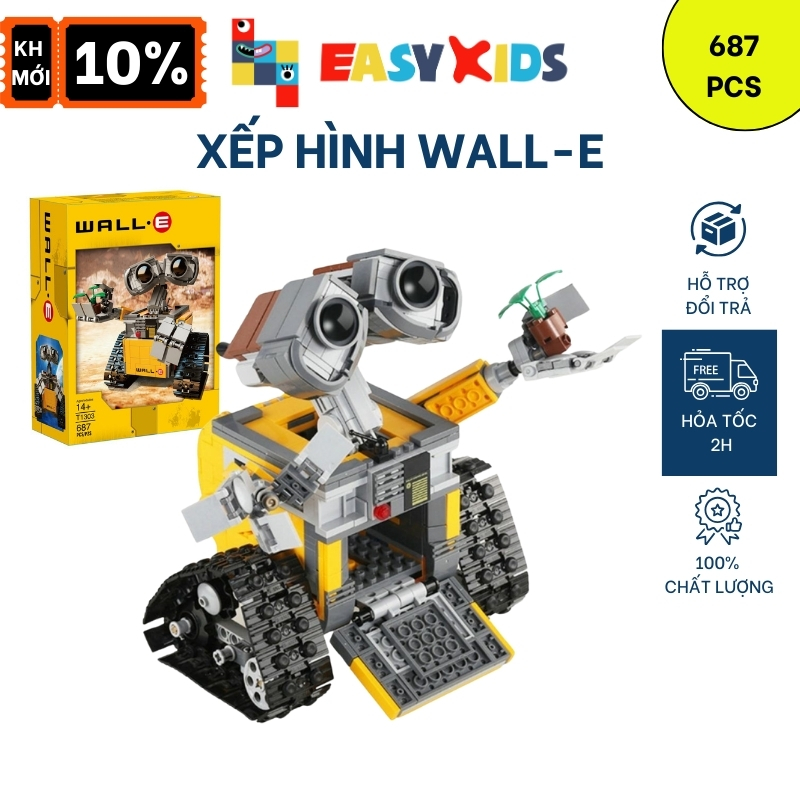 Wall E, Bộ đồ chơi xếp hình Robot, xếp hình người máy Wall-E