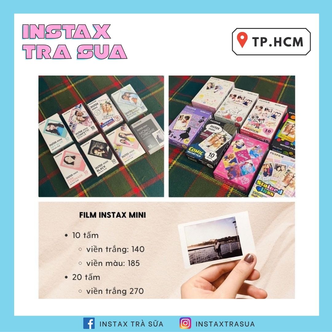 [HCM] FILM INSTAX MINI - VIỀN HÌNH CÁC LOẠI (hàng chính hãng Fujifilm Instax) - Date cao