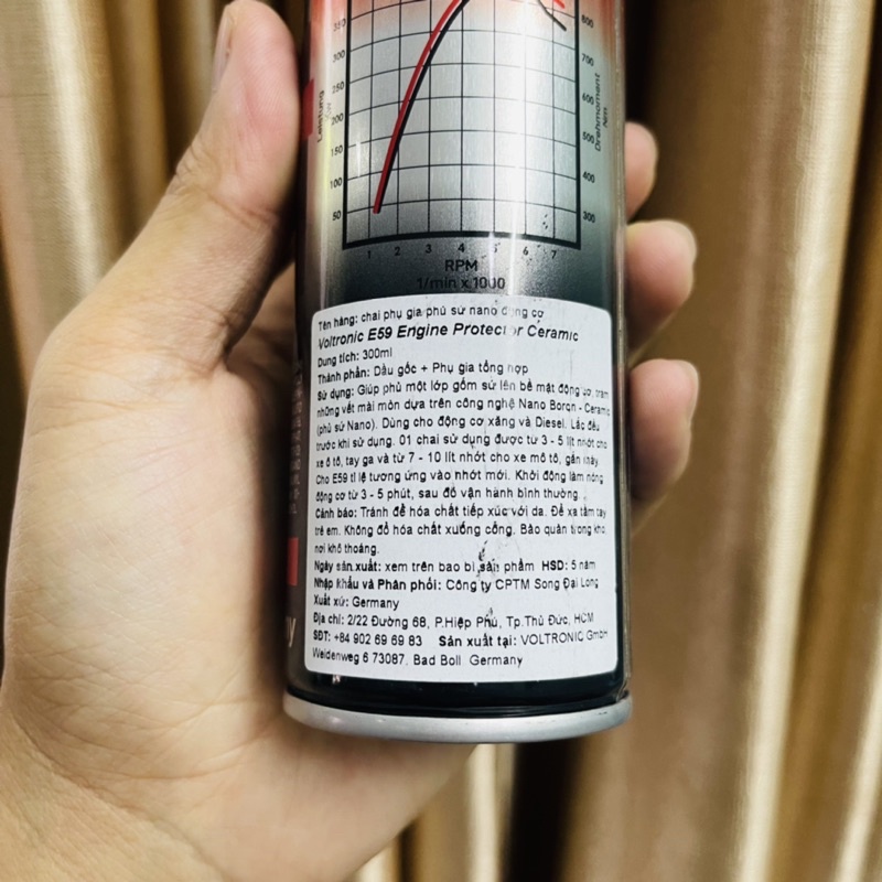 Phụ gia dầu nhớt VOLTRONIC E59 Ceramic bảo vệ động cơ 300ml