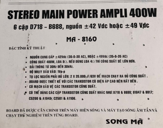 MẠCH CÔNG SUẤT AMPLY 12 SÒ 400W
