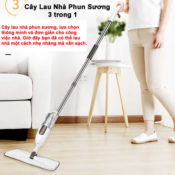 Cây Lau Nhà Phun Sương Đa Năng SAMONO SCM001 Chổi Lau Nhà Thông Minh Đầu Xoay 360 Độ Linh Hoạt Hai Chế Độ Lau Khô Và Lau Ướt