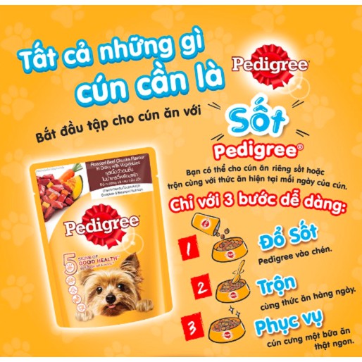 [Hoàn Tiền 10%] Sốt pate cho chó pedigree gói 80gr