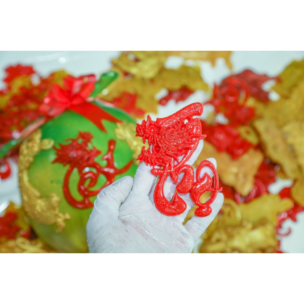 Chữ nổi Thư pháp 3D-COMBO PHÚC, LỘC, THỌ[COMBOTrang trí dưa, dừa bưởi thư pháp ngày tết]ThanghaCalligraphy