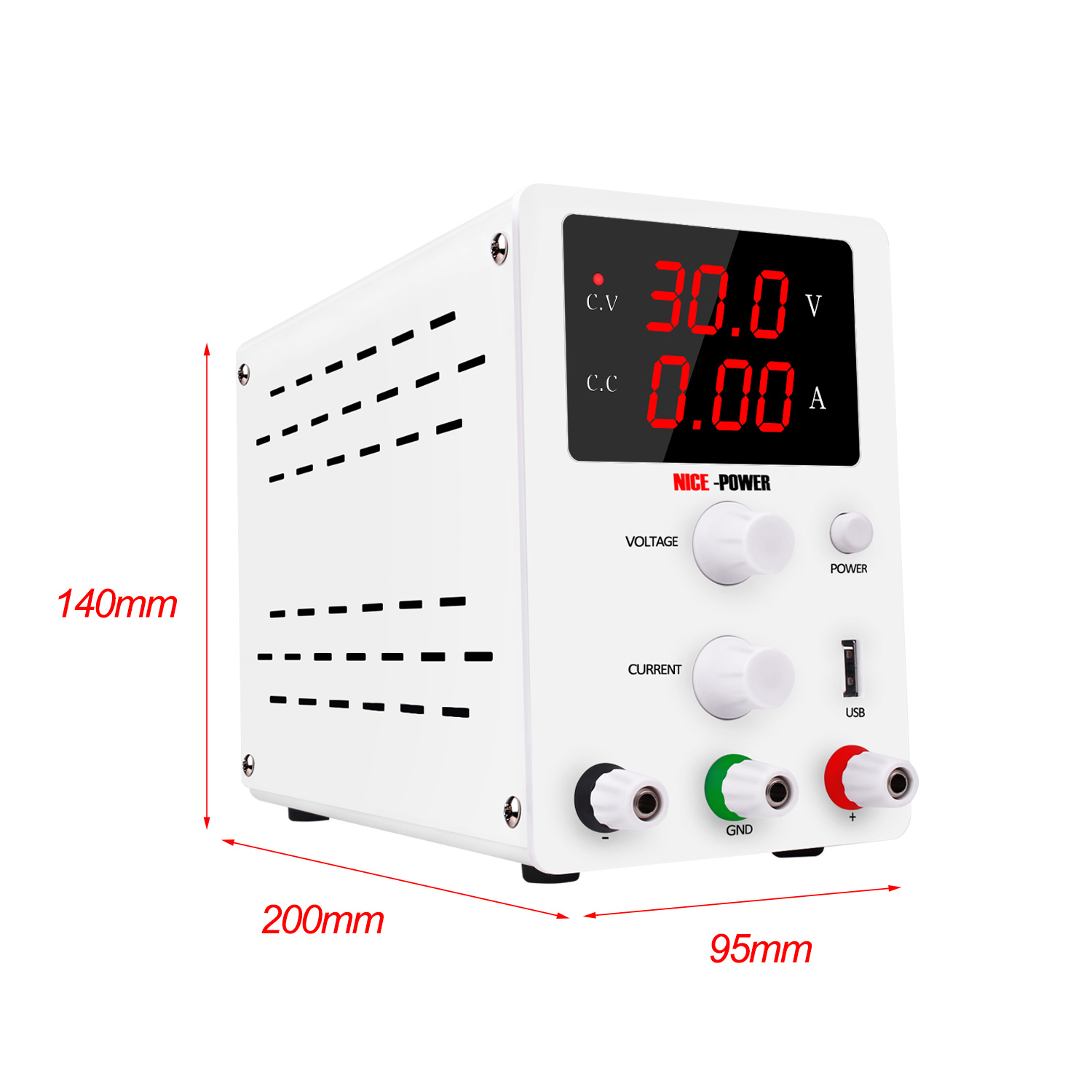 【NICE-POWER】Variable Adjustable 30V 10A DC Power Supply Switching Power Supply, 3 Digital Display 5V 2A USB port ,Lab cellphone repair 【Big Discount】