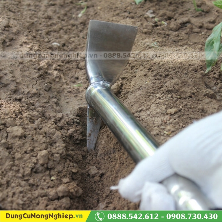 Cuốc đào đất Inox 2 chức năng