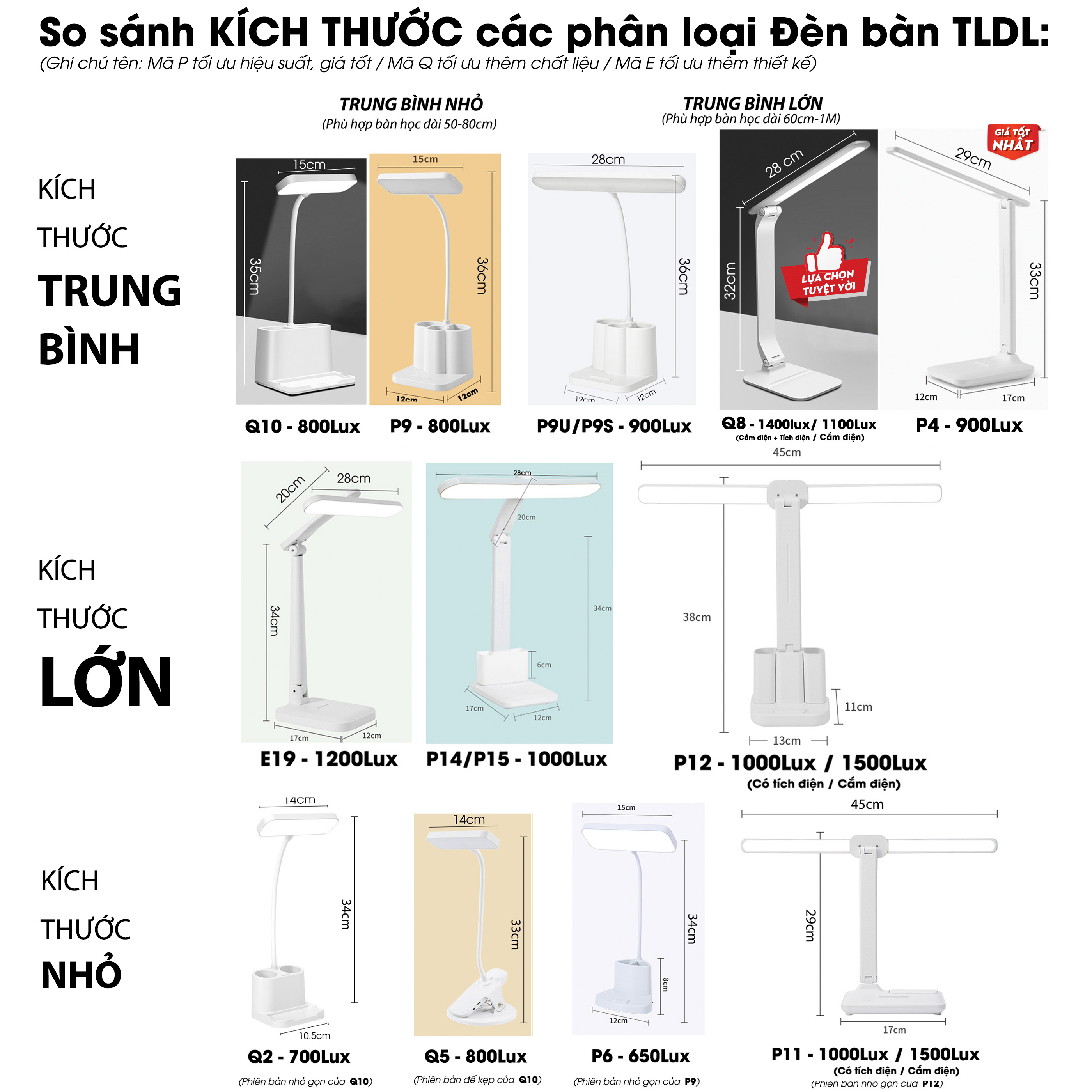 Đèn bàn học đọc sách bảo vệ mắt TLDL cảm ứng 3 chế độ ánh sáng biến thiên có phân loại tích điện