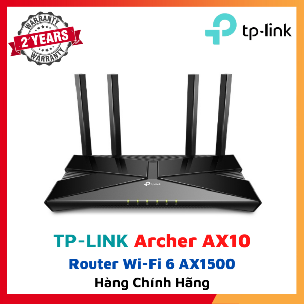Bảng giá Bộ phát wifi TP-LINK ARCHER AX10 | Wi-Fi 6 AX1500 | Tốc độ 1.5 Gbps thế hệ tiếp theo | 5 GHz: 1201 Mbps (802.11ax) | Kết nối nhiều thiết bị | CPU ba nhân | 4 Ăng-ten | Cổng Gigabit | Tương thích với Alexa | Bảo hành 24 tháng Phong Vũ