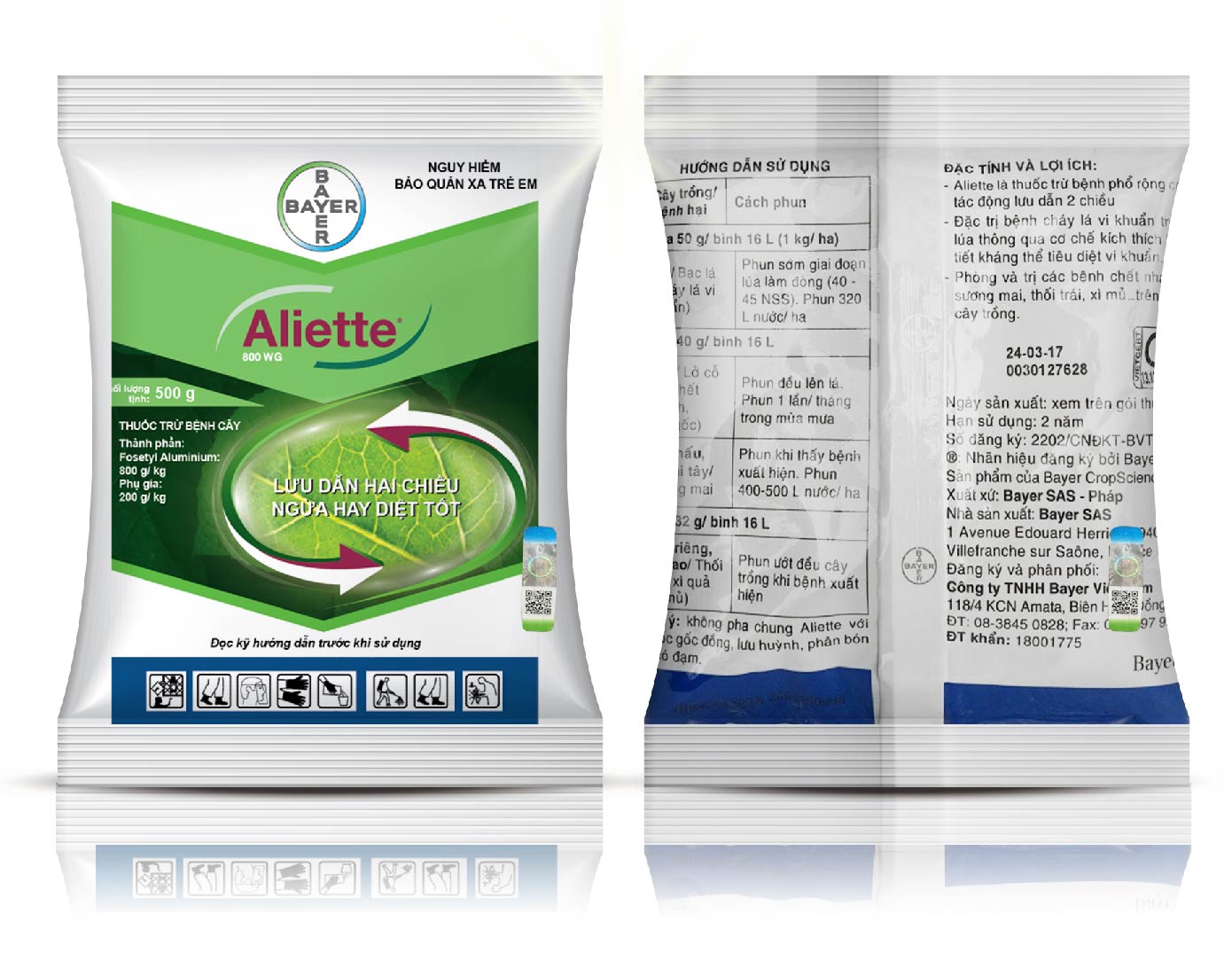 Thuốc Trừ Bệnh Cây Trồng Aliette 800WG (gói 100g)