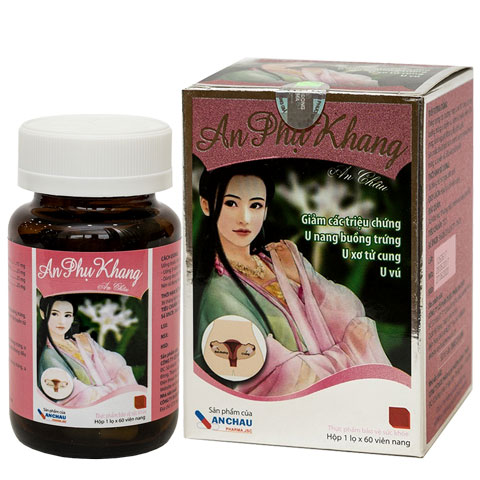 An Phụ Khang An Châu – Hỗ trợ điều hòa kinh nguyệt, giảm kích thước u nang, u xơ, giảm nguy cơ viêm lộ tuyến, viêm cổ tử cung (hộp 60 viên)