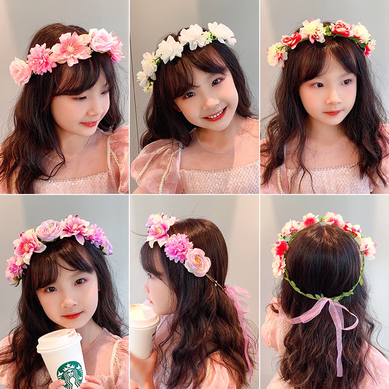 Vòng Hoa Đội Đầu Kiểu Công Chúa Cho Bé Gái