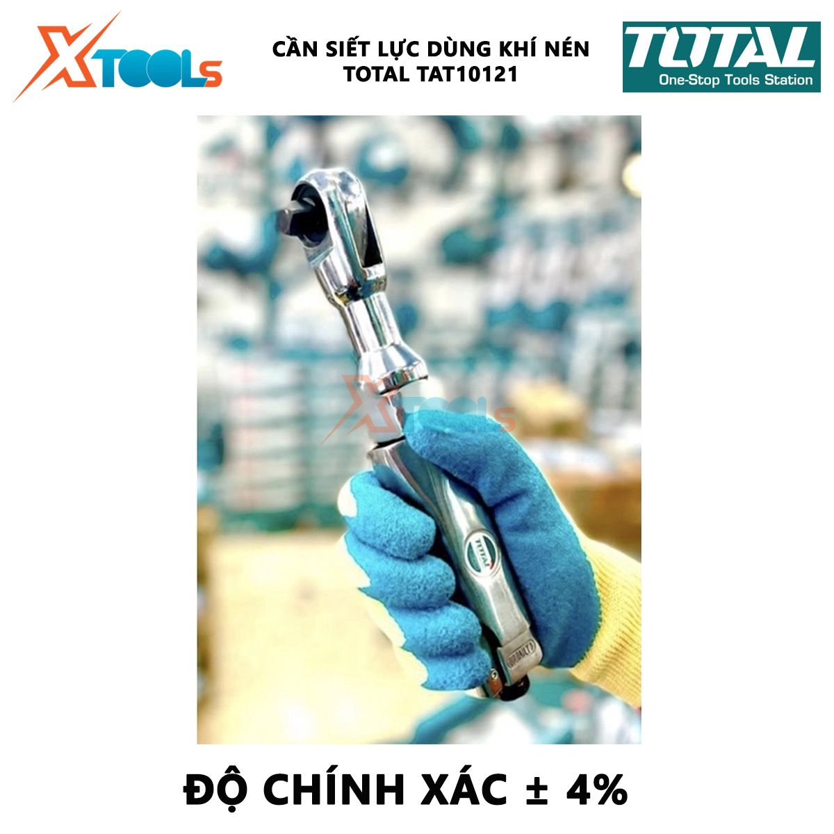 Cần siết lực 2 chiều dùng khí nén Total TAT10121 Cần siết lực cầm tay Độ chính xác ± 4% Kích thước đầu khẩu 1/2" = 13mm Lực siết 68 N.m Đồ dùng cơ khí cầm tay, xiết bu lông đai ốc, các mối ghép,cờ lê cân lực [XTOOLs MALL]