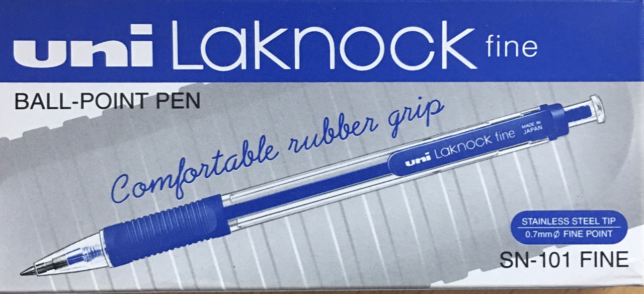 Bút bi bấm Nhật Bản Uni Lacknock fine SN-101 (12 chiếc 1 hộp)