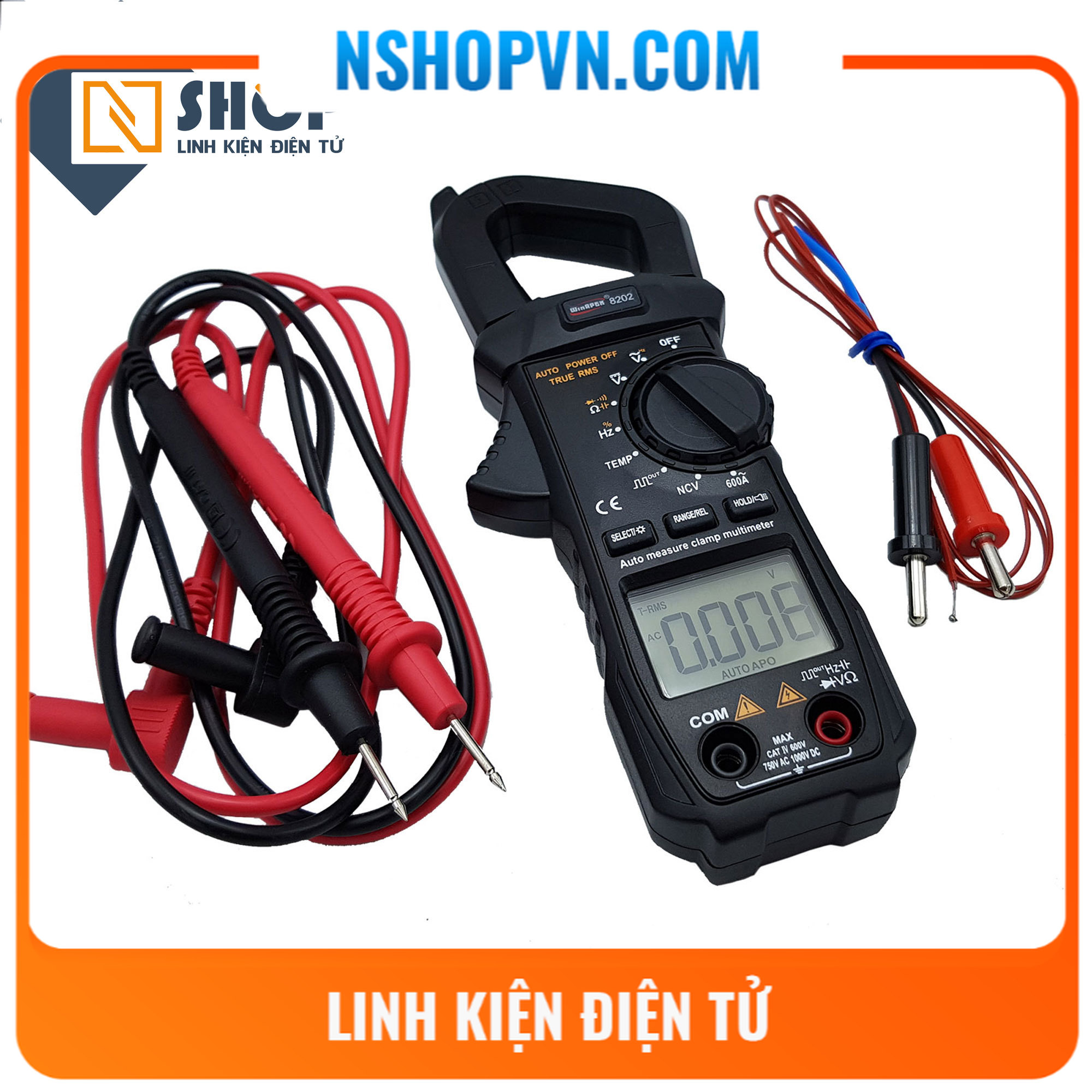 Đồng hồ ampe kìm tự động winapex 8202