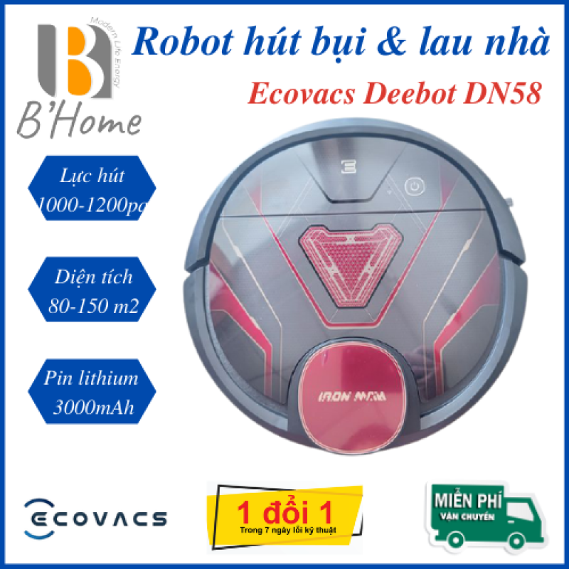 Robot Hút Bụi Lau Nhà Ecovacs DN58, Công nghệ 4.0, Hàng Trưng bày 99% - Máy Hút Bụi Thông Minh-BH 12 tháng-[FREE SHIP]