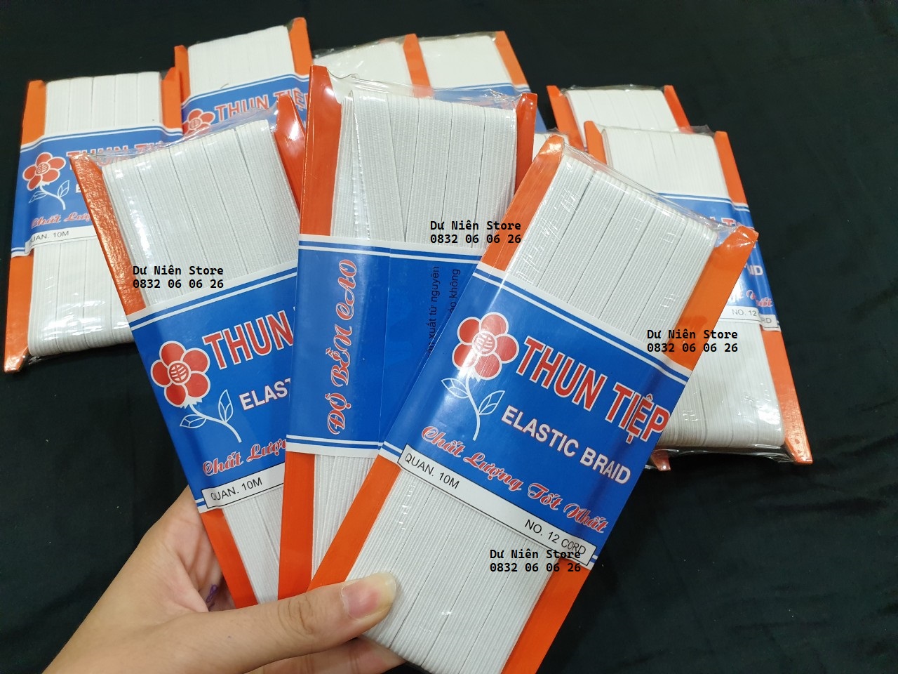 Thun tiệp hoa mai đủ size vĩ 10 mét.
