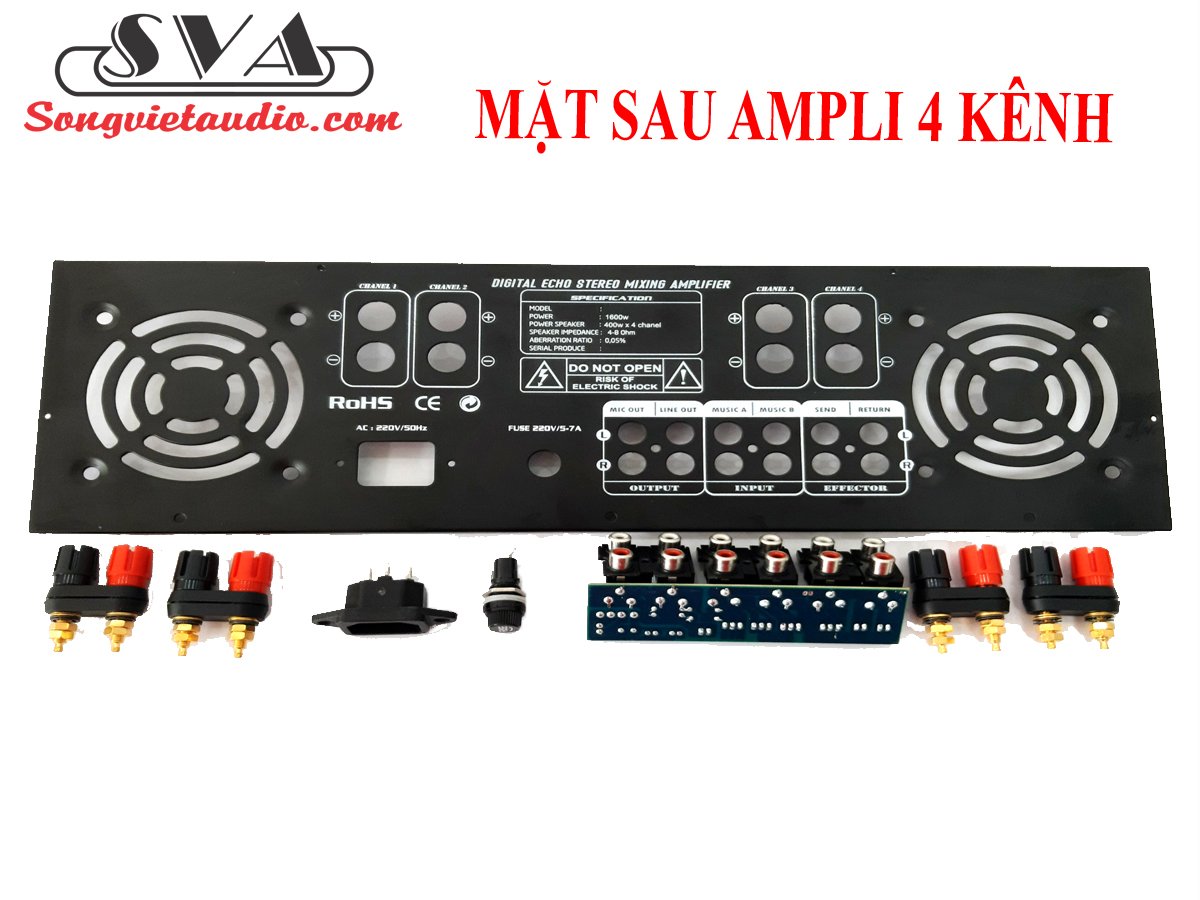 MẶT SAU AMPLI 4 KÊNH