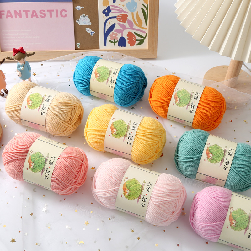 Len milk cotton Mianbao cuộn 40gr