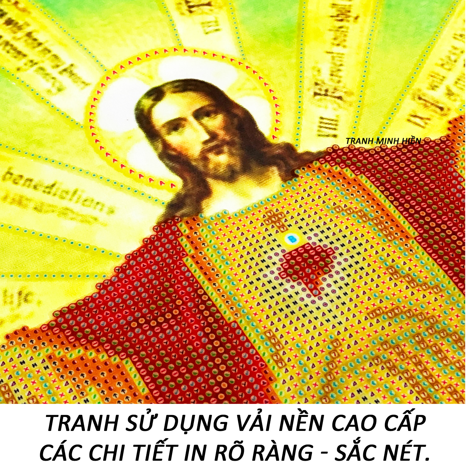 Tranh Đính Đá Giá Rẻ - Đức Chúa Kitô Vua Dang Tay 08 (Kèm Quà Tặng) - Tranh Minh Hiền (TỰ ĐÍNH ĐÁ)