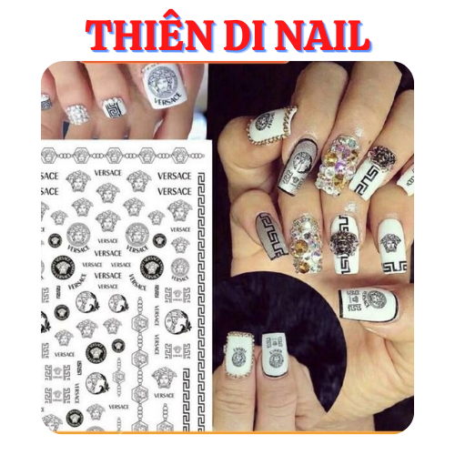 Stick thương versace trang trí nail sang chảnh