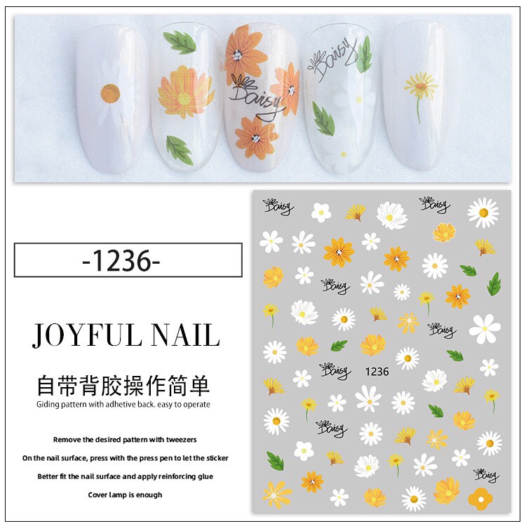 STICKER DÁN MÓNG CHỦ ĐỀ HOA 3