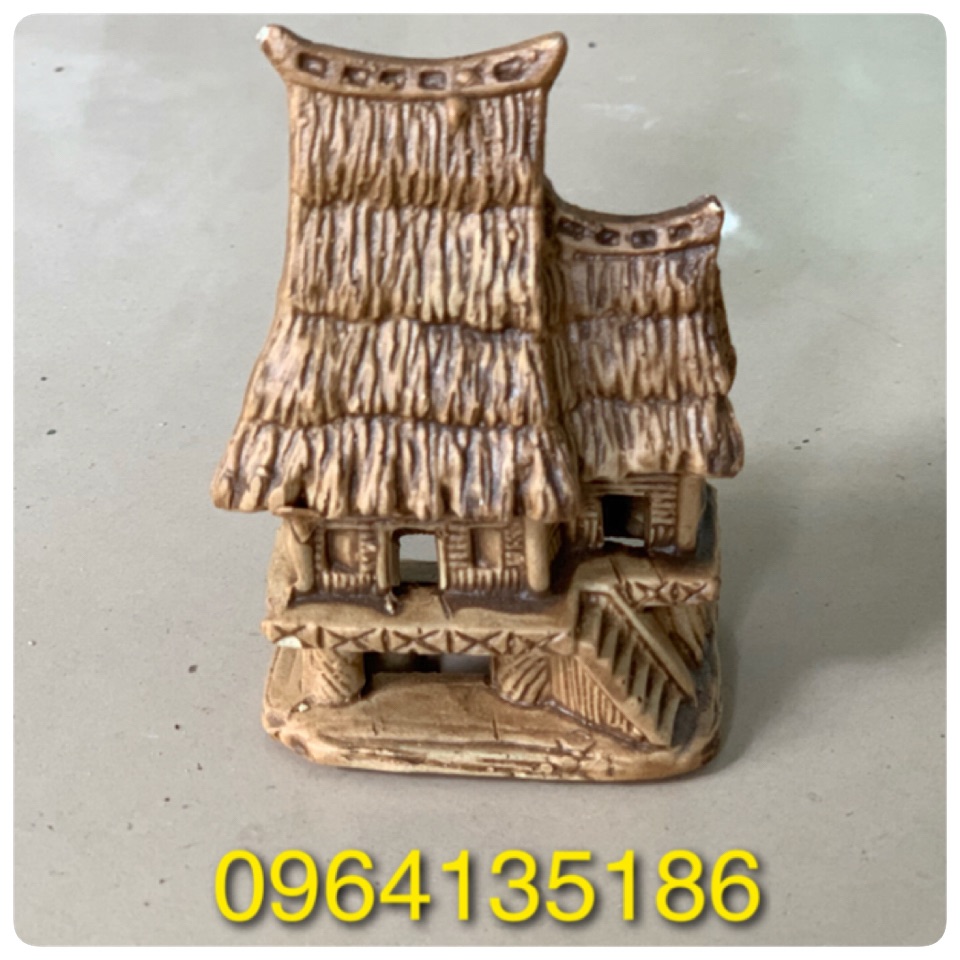 Tiểu cảnh nhà giông mini cao 8cm rộng 6cm gốm sứ Bát Tràng