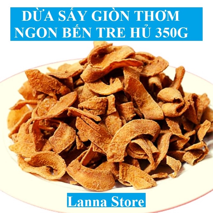 Dừa khô sấy giòn thơm ngon ăn vặt healthy đặc sản Việt Nam Bến Tre hủ 350g
