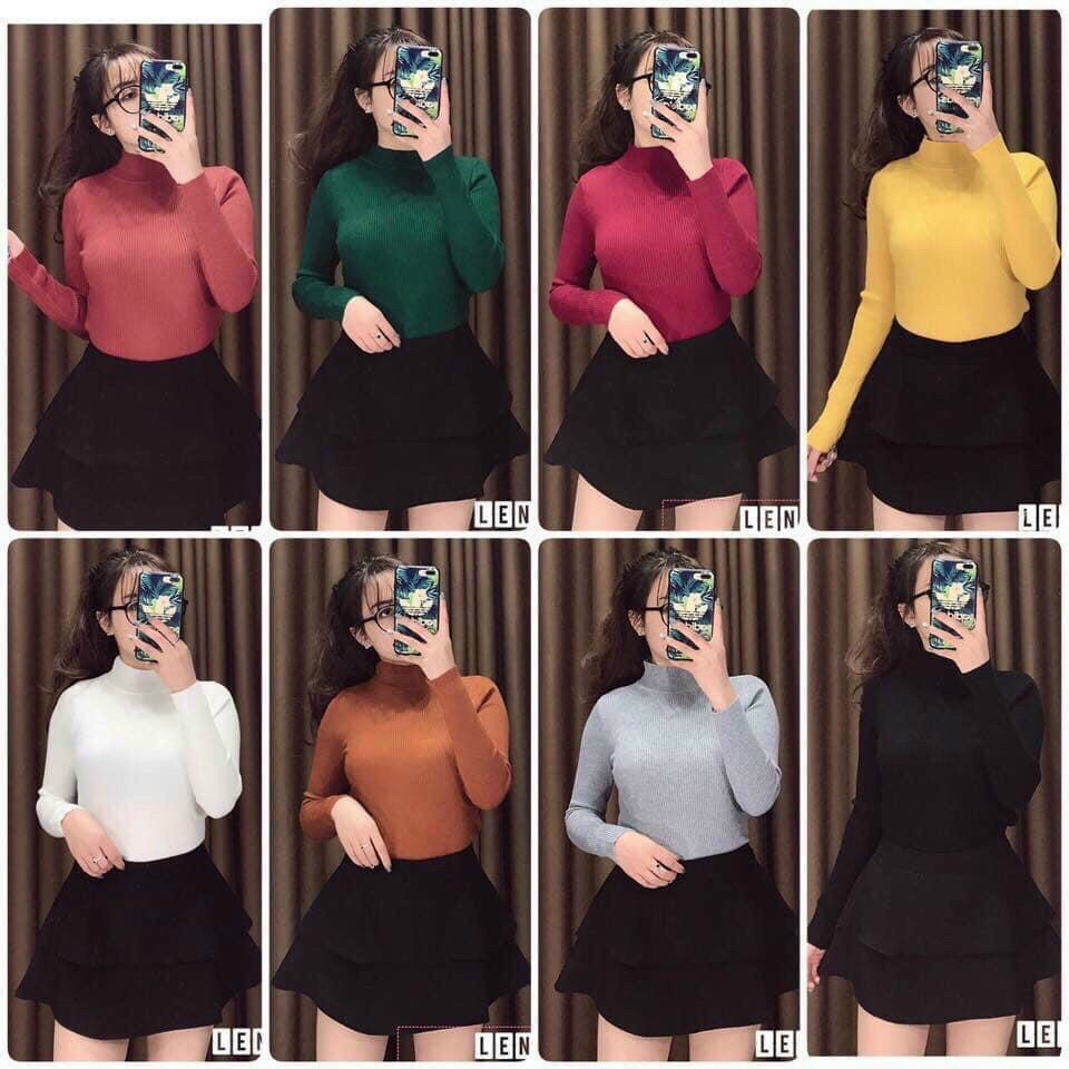 Áo len NỮ, áo len tơ cổ 3 phân nhiều màu chất đẹp