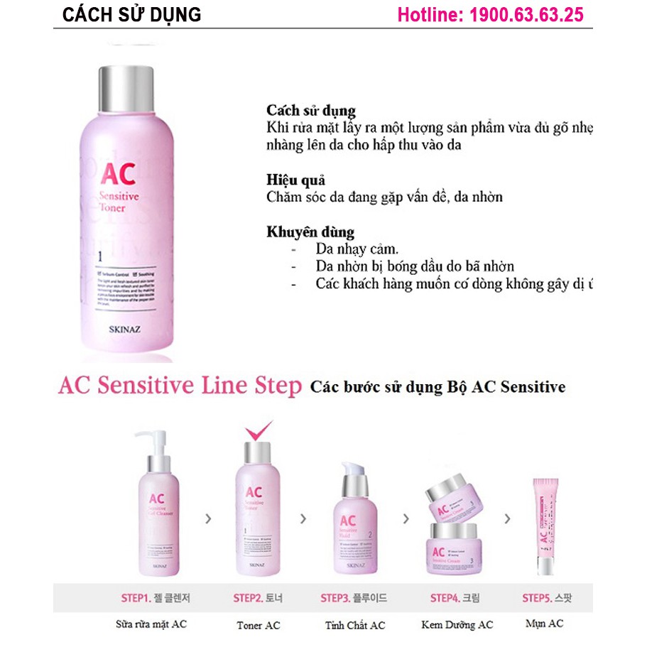 Toner AC Sensitive Toner Skinaz Hàn Quốc