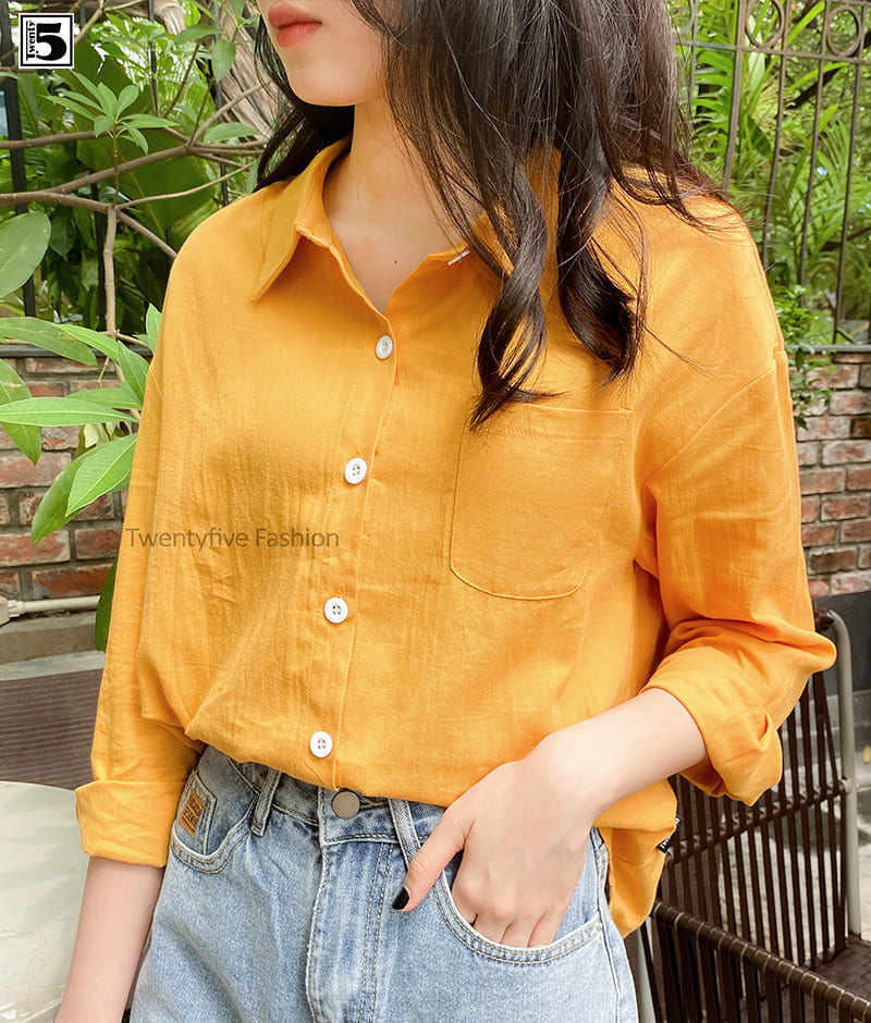 Áo sơ mi nữ đủ màu twentyfive vai chờm vuông n177