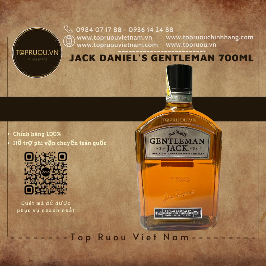 JACK DANIEL'S GENTLEMAN 700ML - CHÍNH HÃNG 100% (MẠNH)