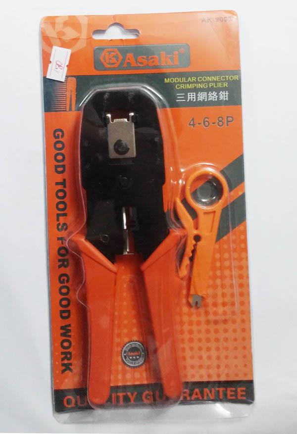 Kìm bấm mạng Asaki AK-9003 C2-8inch (Cam)