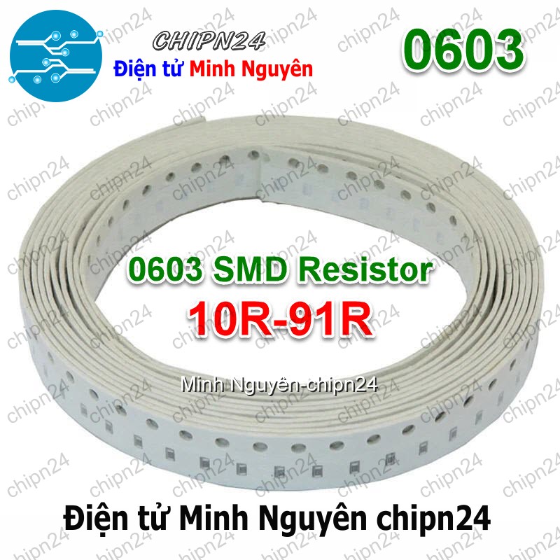 [50 con] (G43) Điện Trở dán SMD 0603 1% (1.6x0.8mm) (Từ 10R đến 82R) - [Chọn Loại] - HHH.00388