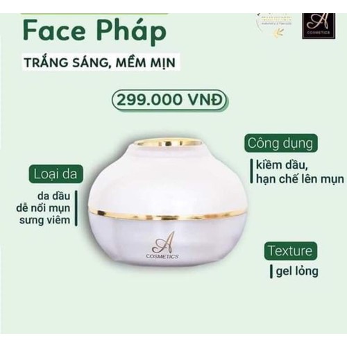 KEM FACE MỀM A COMESTIC - KEM FACE PHÁP MỀM