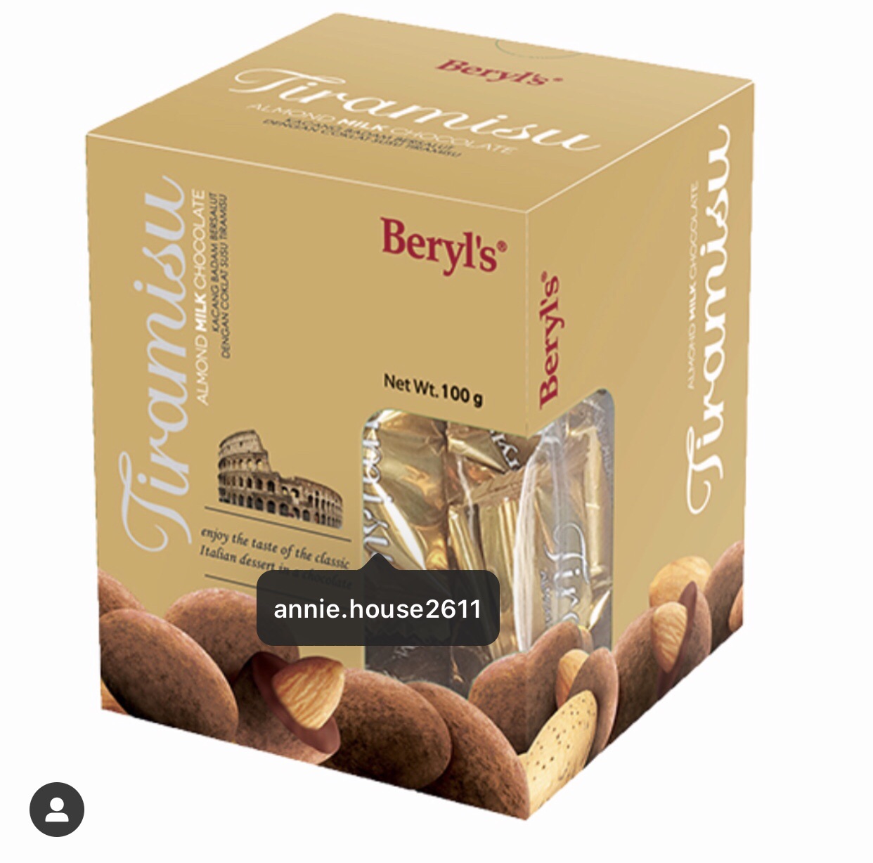 Tiramisu Socola Và Hạnh Nhân Beryl's 100g
