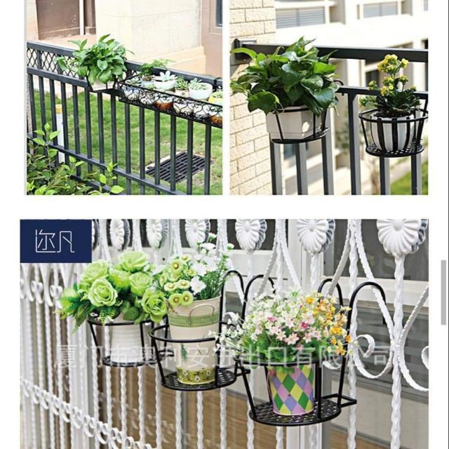 COMBO 5 GIỎ SẮT treo Chậu Hoa Ban Công Hình Tròn