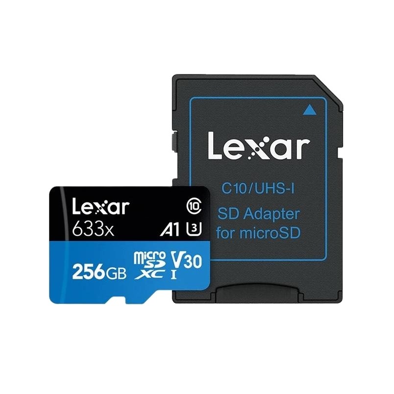 Thẻ Nhớ MicroSDXC Lexar 256GB A1 V30 633x U3 4K 95MB/s - kèm Adapter (Xanh)