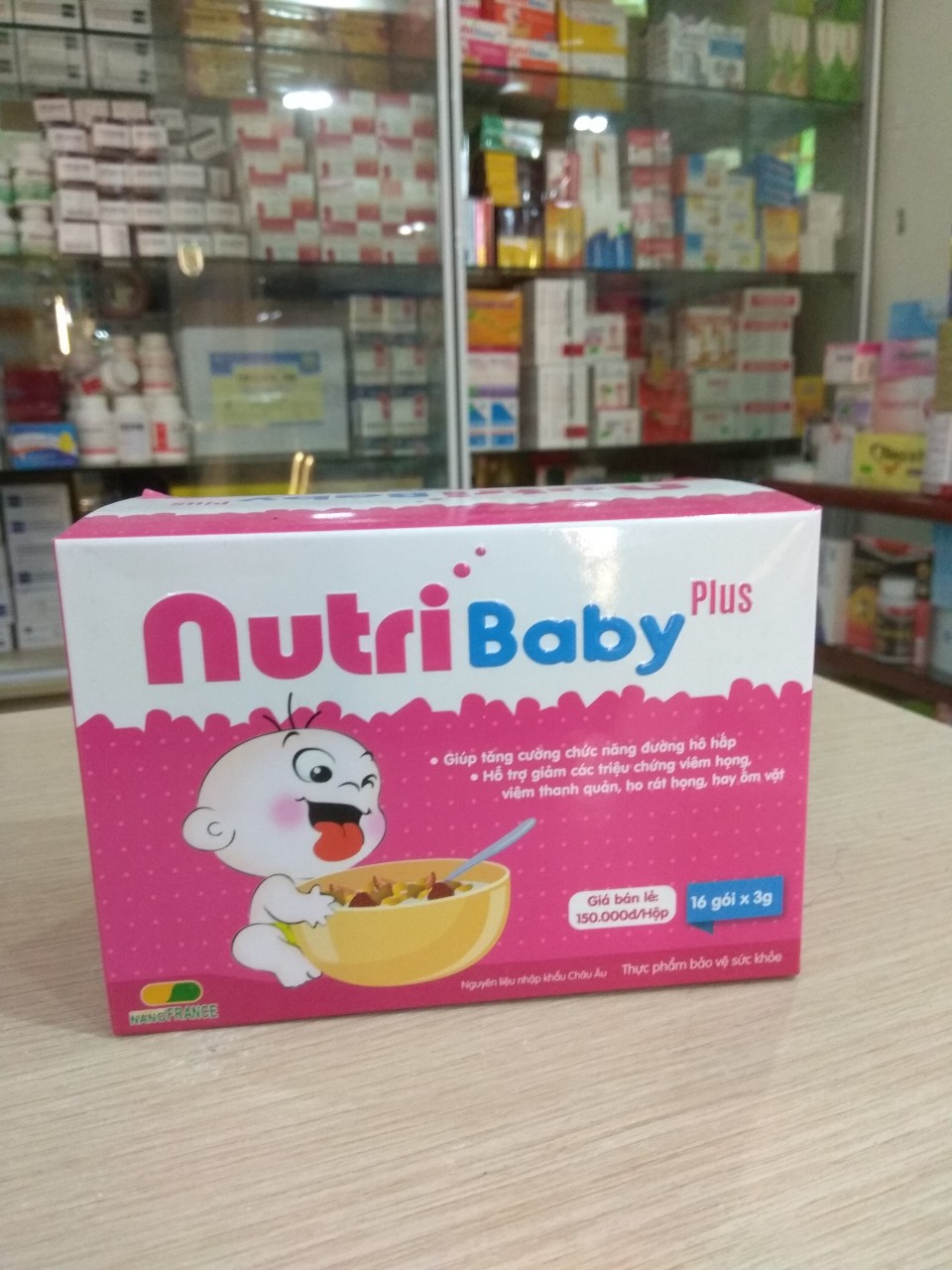 Nutri BaBy plus Hồng  - Giúp làm Giảm Ho, Vim Họng, Rát Họng , trẻ hay bị mắc beh  đường hô hấp trên - hộp 16 gói.